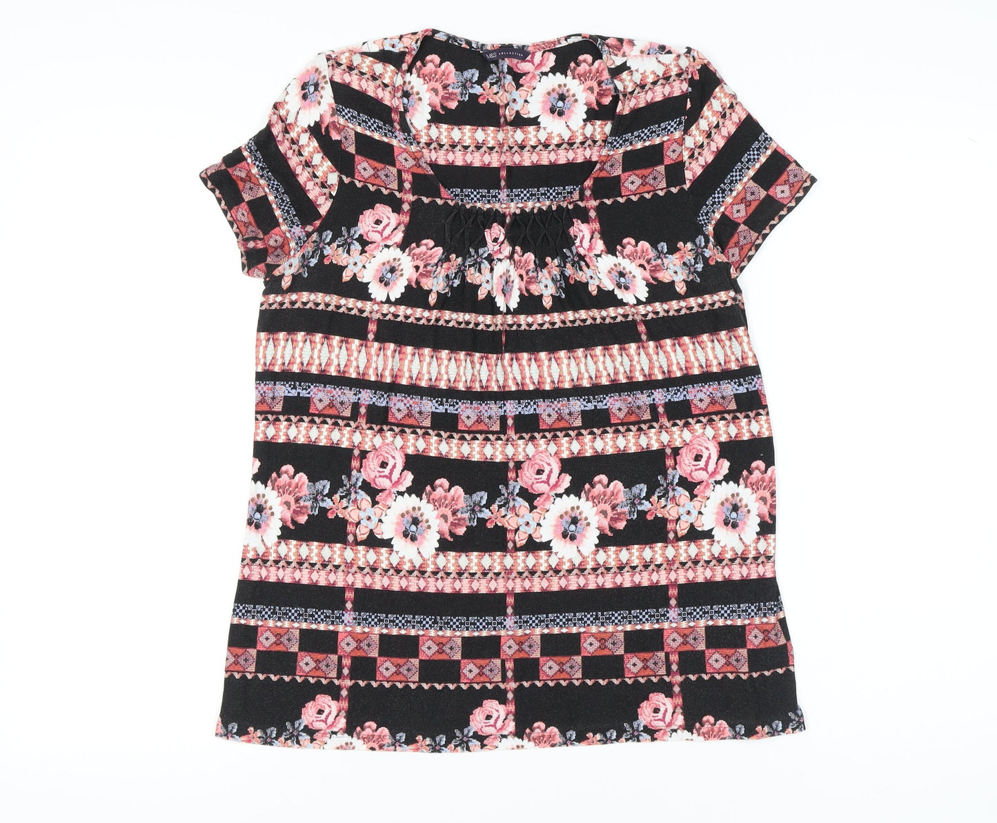 Womens UK Size 14 Marks and Spencer Multicoloured Tunic T-Shirt
