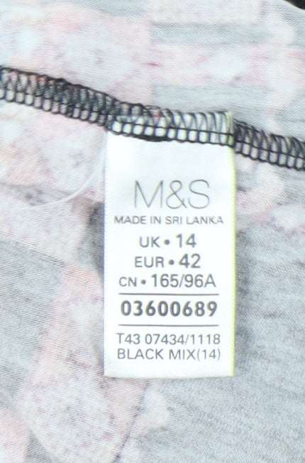 Womens UK Size 14 Marks and Spencer Multicoloured Tunic T-Shirt
