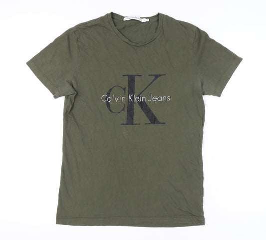Mens UK Size M Calvin Klein Jeans Green  T-Shirt