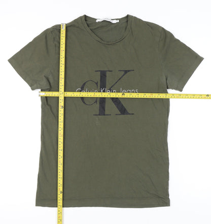 Mens UK Size M Calvin Klein Jeans Green  T-Shirt