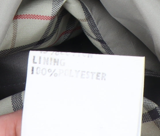 Wellington Mens Grey Overcoat Jacket Size 40 Regular Fit Polyester Cotton