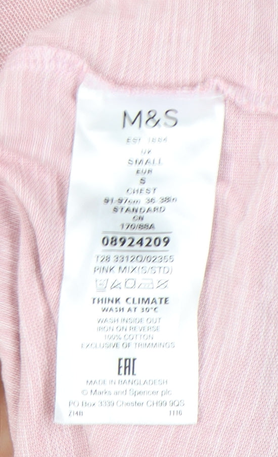 Marks and Spencer Men's Pink Small Polo Shirt Limited Edition Cotton