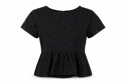 Womens UK Size 8 French Connection Black Peplum Blouse