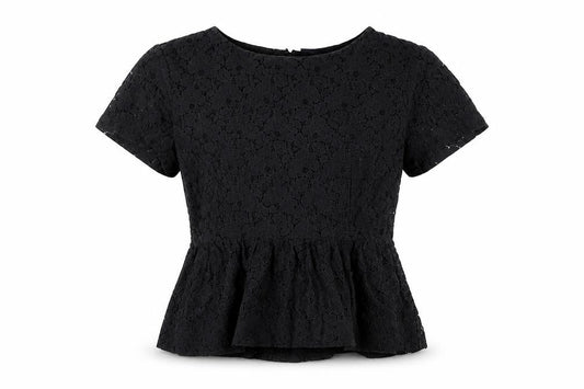Womens UK Size 8 French Connection Black Peplum Blouse