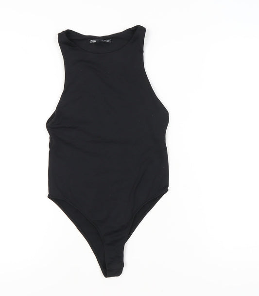 Zara Women Black Sleeveless High Neck Bodysuit Size 8