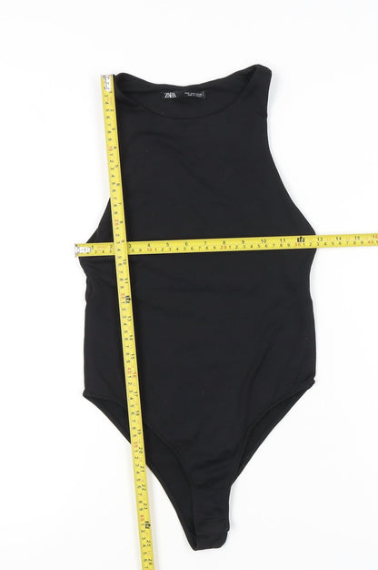 Zara Women Black Sleeveless High Neck Bodysuit Size 8