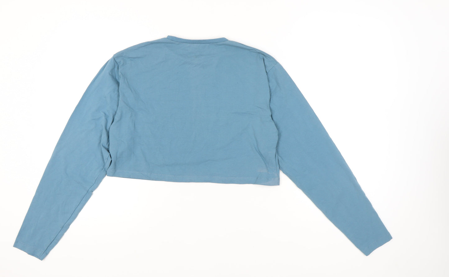 Alphalete Women Blue Medium Cropped Long Sleeve Cotton T-Shirt