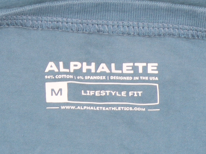 Alphalete Women Blue Medium Cropped Long Sleeve Cotton T-Shirt