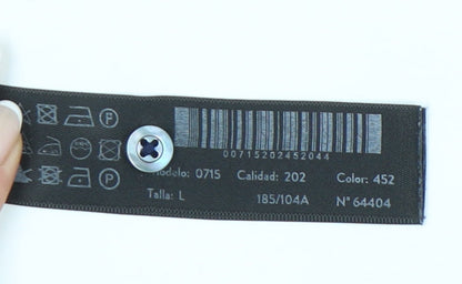 Massimo Dutti Men's Blue Long Sleeve Polo Shirt L 100% Cotton