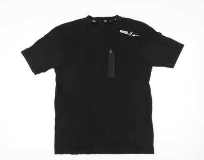 Puma Men's Black Medium Crew Neck Short Sleeve Pocket T-Shirt