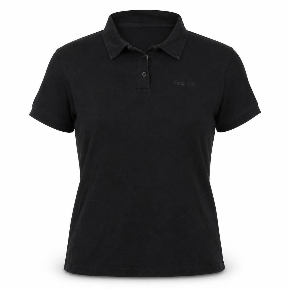 LA Gear Womens Black Polo Shirt UK 12 Short Sleeve Casual