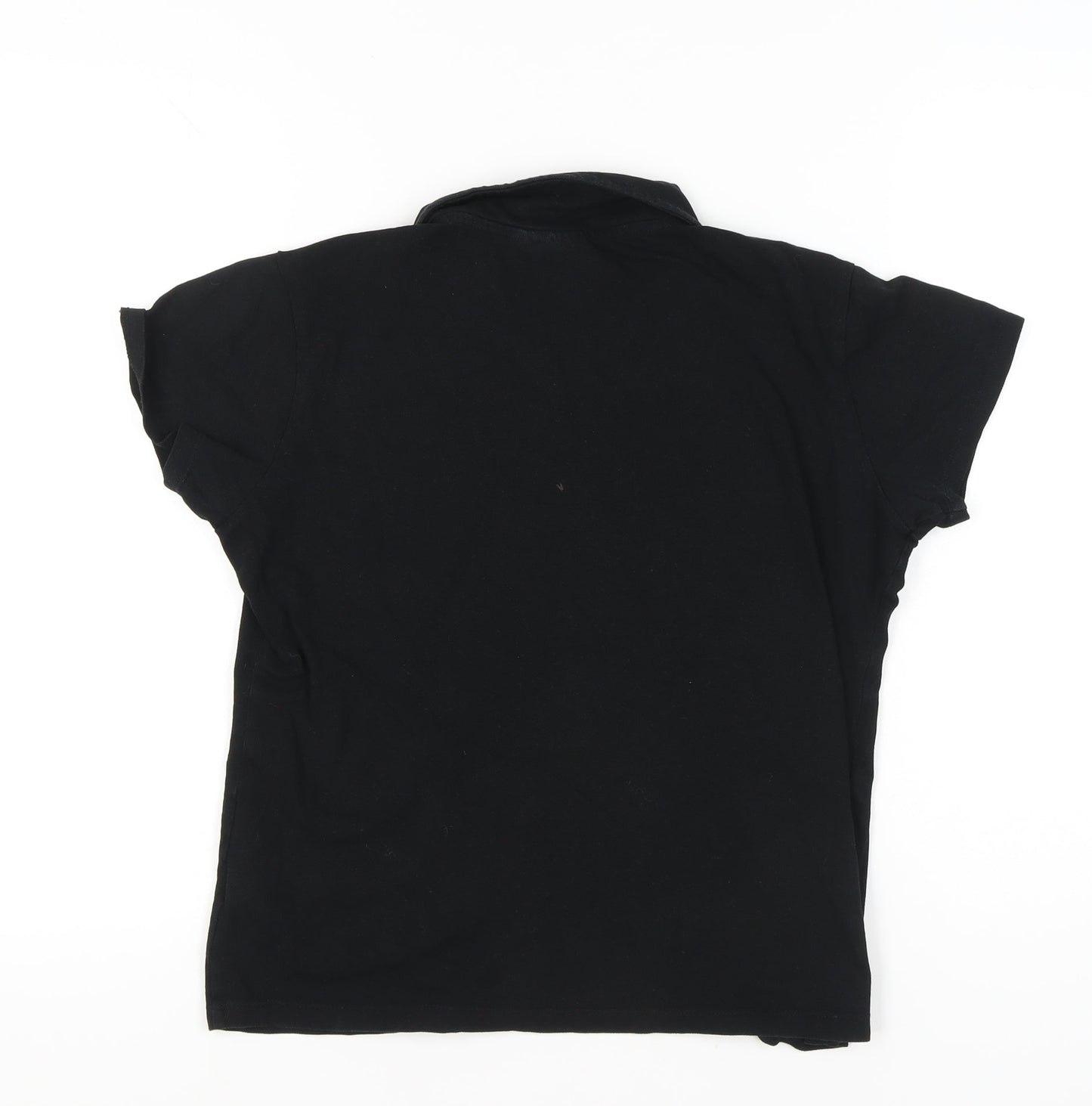 LA Gear Womens Black Polo Shirt UK 12 Short Sleeve Casual