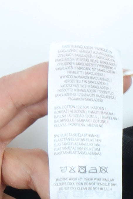 LA Gear Womens Black Polo Shirt UK 12 Short Sleeve Casual