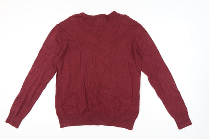 Twisted Gorilla Men's Red Cotton Blend Pullover Jumper Size L