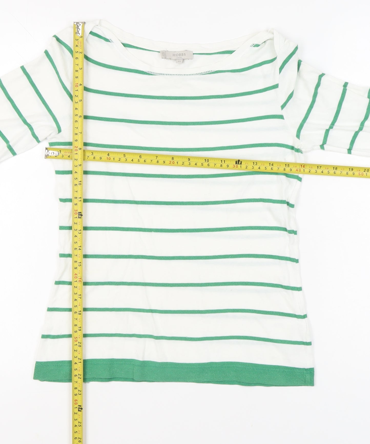 Womens UK Size XS Hobbs White Basic T-Shirt