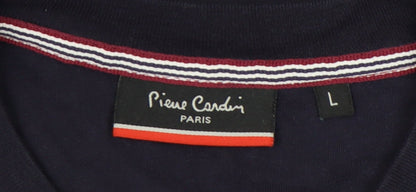 Pierre Cardin Men’s Blue L Henley Short Sleeve Cotton T-Shirt