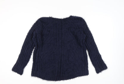 Womens UK Size L Marks and Spencer Blue Pullover Jumper