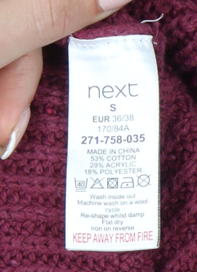 Womens UK Size S NEXT Purple Pullover Jumper