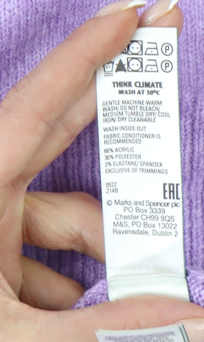Womens UK Size XS Marks and Spencer Purple Pullover Jumper