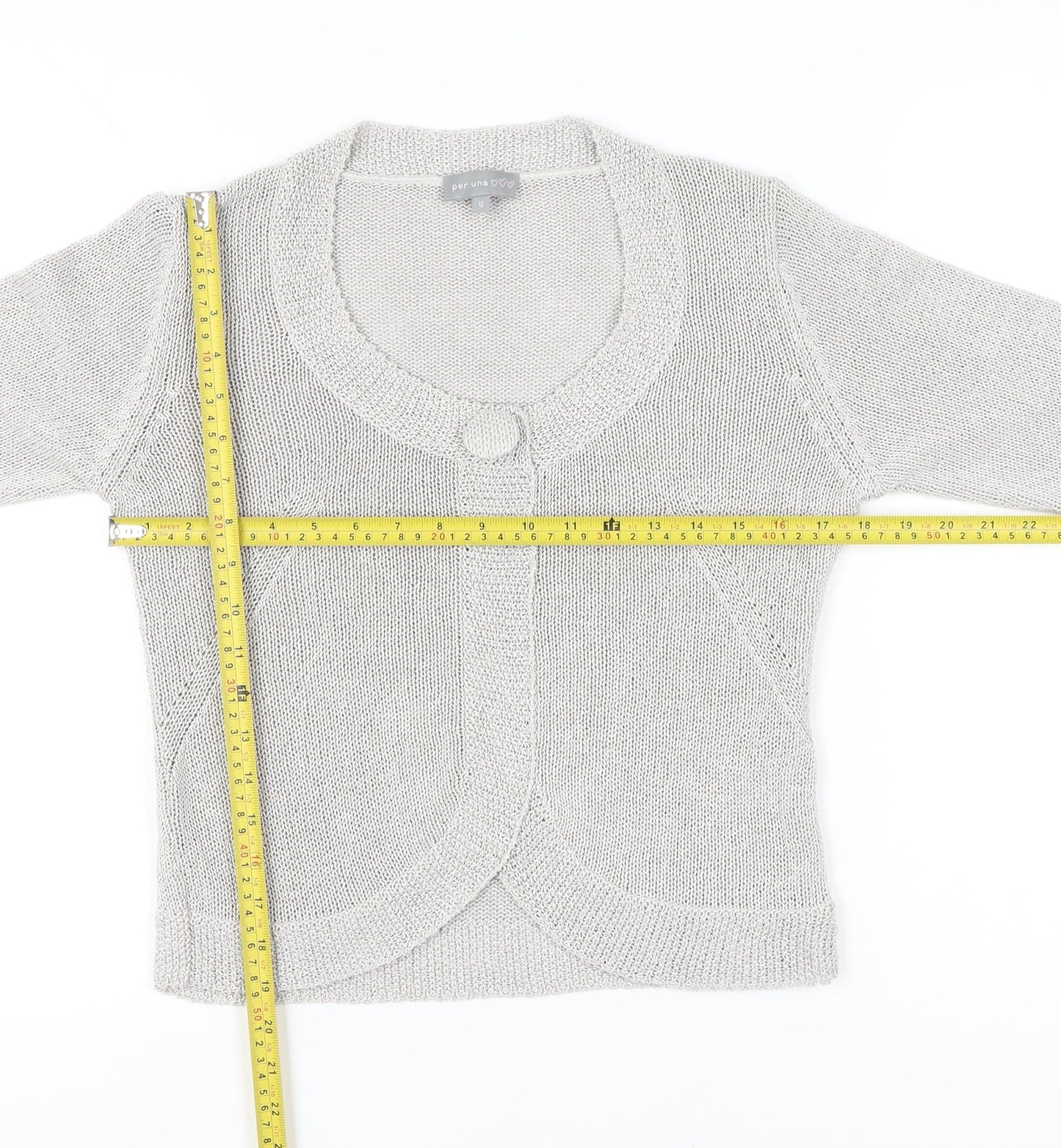 Womens UK Size 12 Marks and Spencer Grey Cardigan Jumper