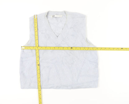 Womens UK Size S Zara Grey Vest Jumper