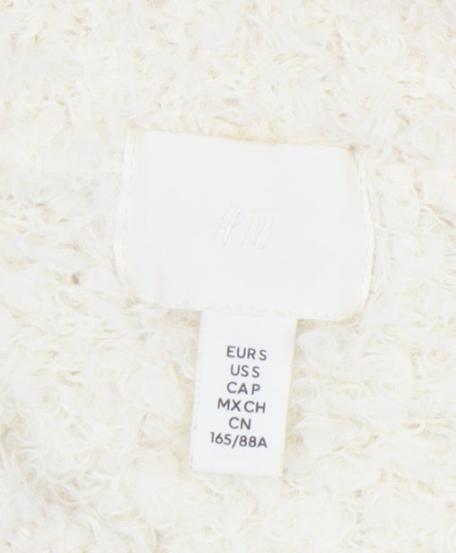 H&M Women Ivory Crew Neck Pullover Jumper Size 8 Regular Fit
