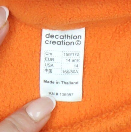Quechua Girls Orange 14 Years Fleece Pullover Sweatshirt Hiking
