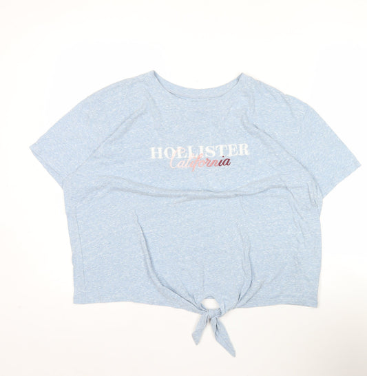 Womens UK Size S Hollister Blue Cropped T-Shirt