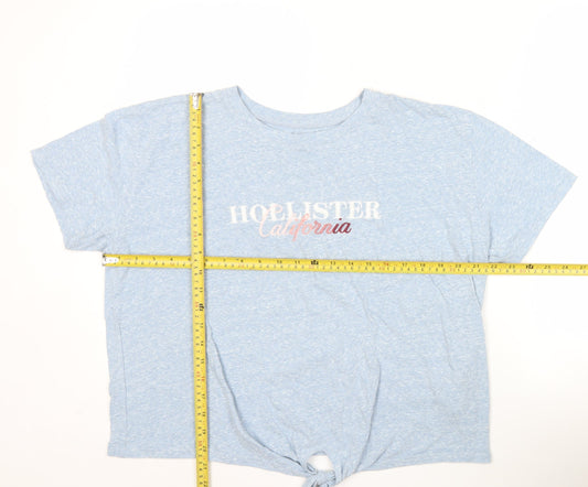 Womens UK Size S Hollister Blue Cropped T-Shirt