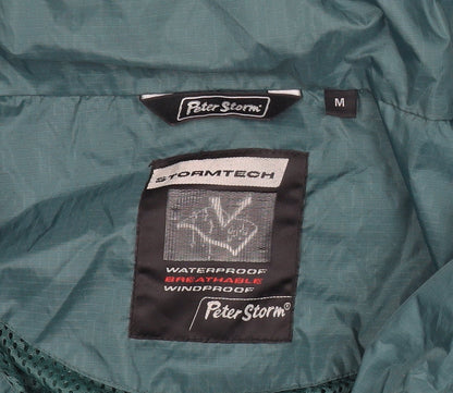 Mens UK Size M Peter Storm Green Rain Coat