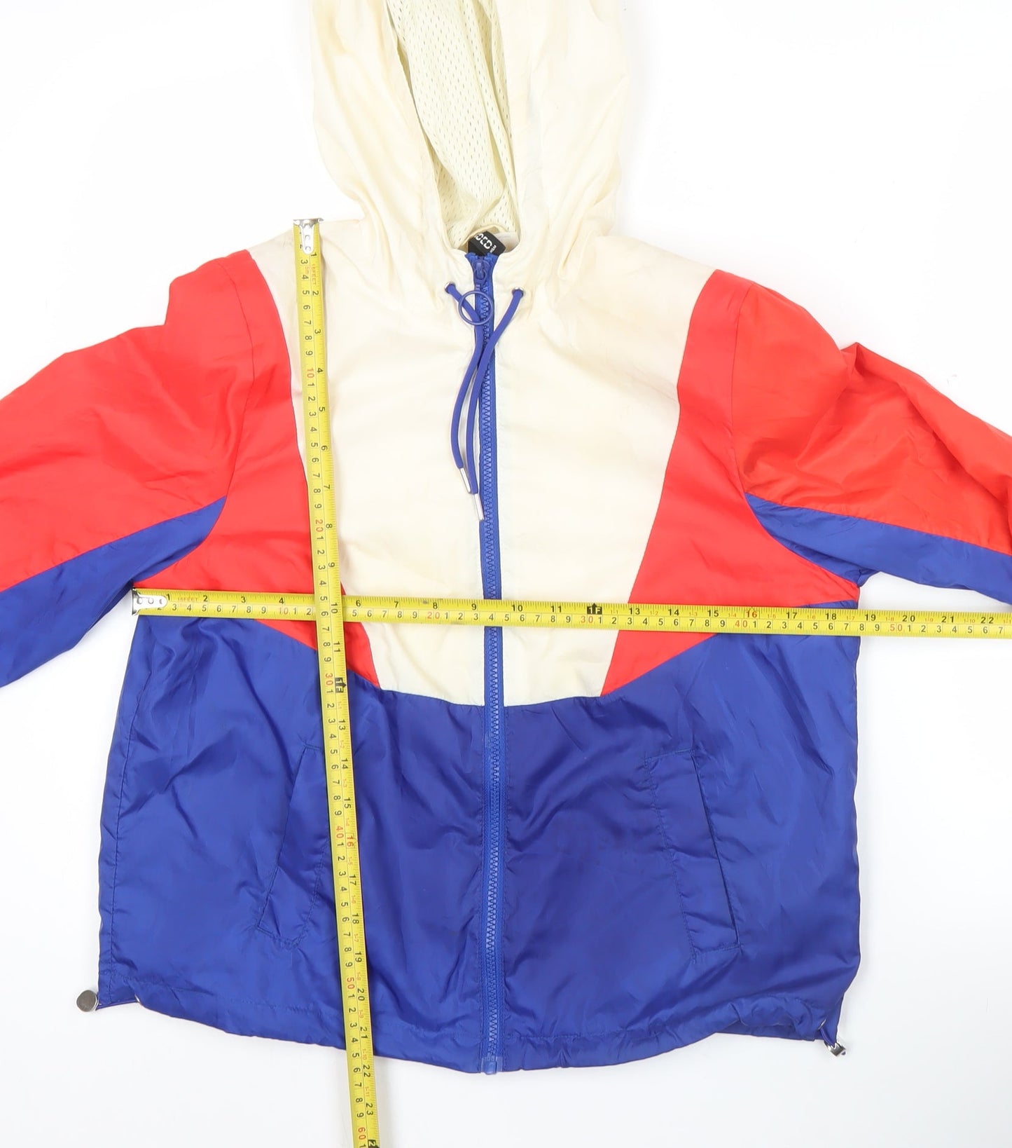 H&M Womens XS Multicoloured Hooded Windbreaker Jacket