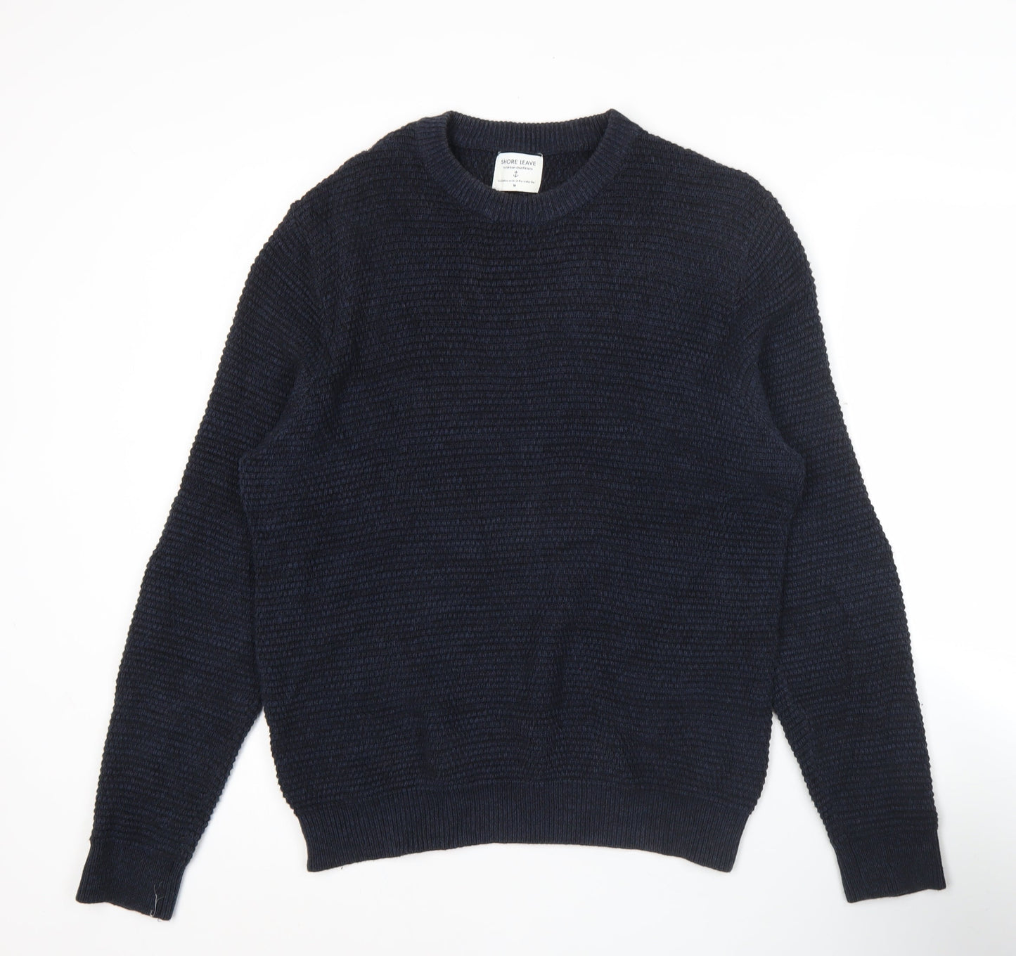 Shore Leave Men’s Blue Waffle-Knit Cotton Jumper Size M