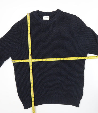 Shore Leave Men’s Blue Waffle-Knit Cotton Jumper Size M
