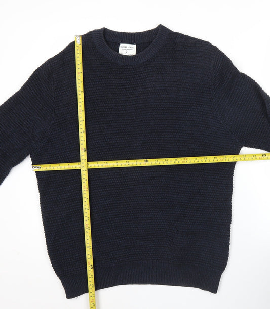 Shore Leave Men’s Blue Waffle-Knit Cotton Jumper Size M