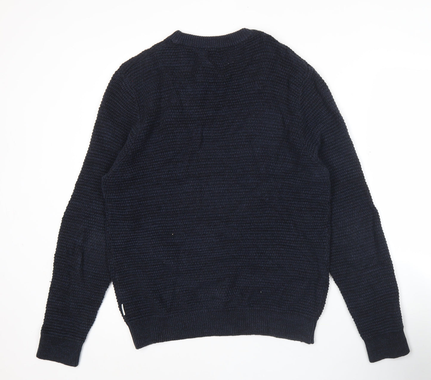 Shore Leave Men’s Blue Waffle-Knit Cotton Jumper Size M