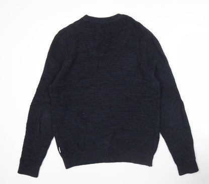 Shore Leave Men’s Blue Waffle-Knit Cotton Jumper Size M