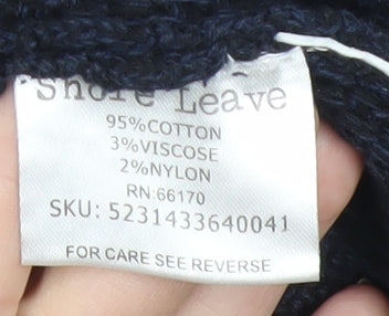 Shore Leave Men’s Blue Waffle-Knit Cotton Jumper Size M