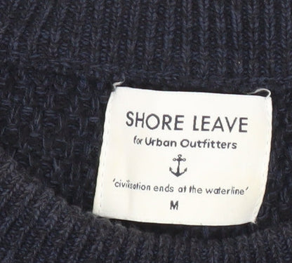 Shore Leave Men’s Blue Waffle-Knit Cotton Jumper Size M