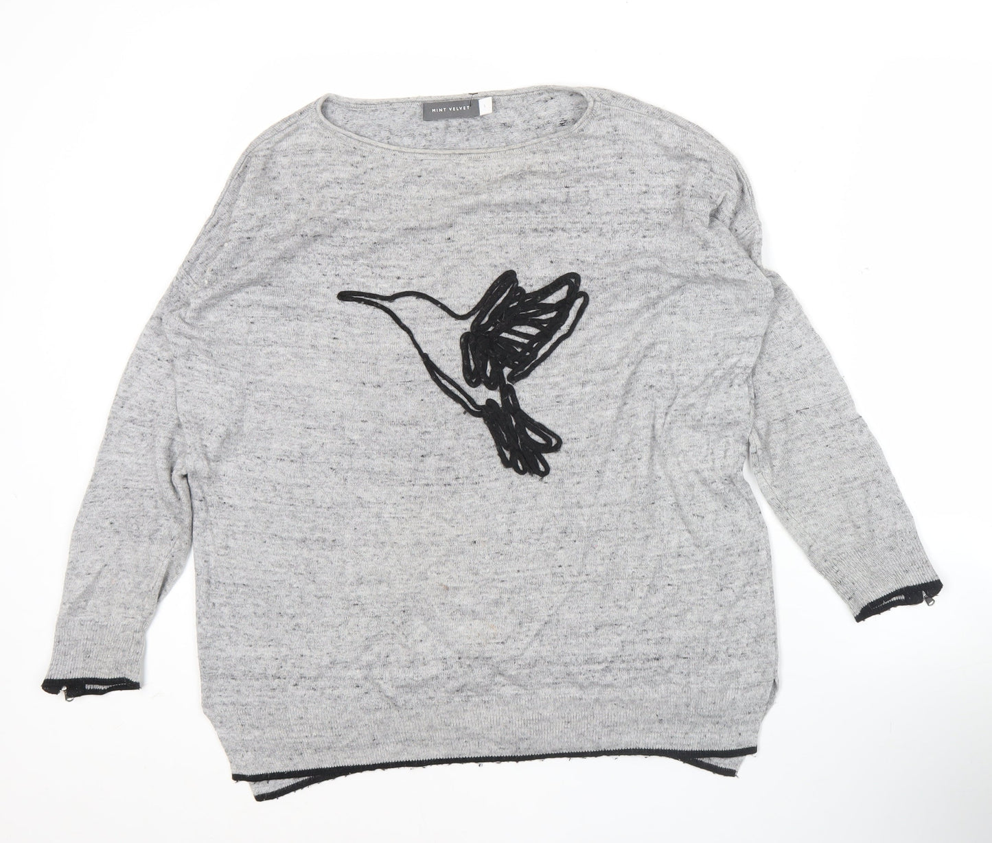 Womens UK Size S Mint Velvet Grey Pullover Jumper