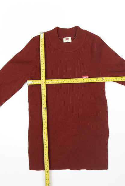 Levi's Womens Brown Slim Fit Crew Neck Pullover Jumper Size S