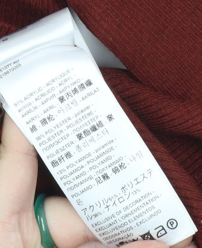 Levi's Womens Brown Slim Fit Crew Neck Pullover Jumper Size S