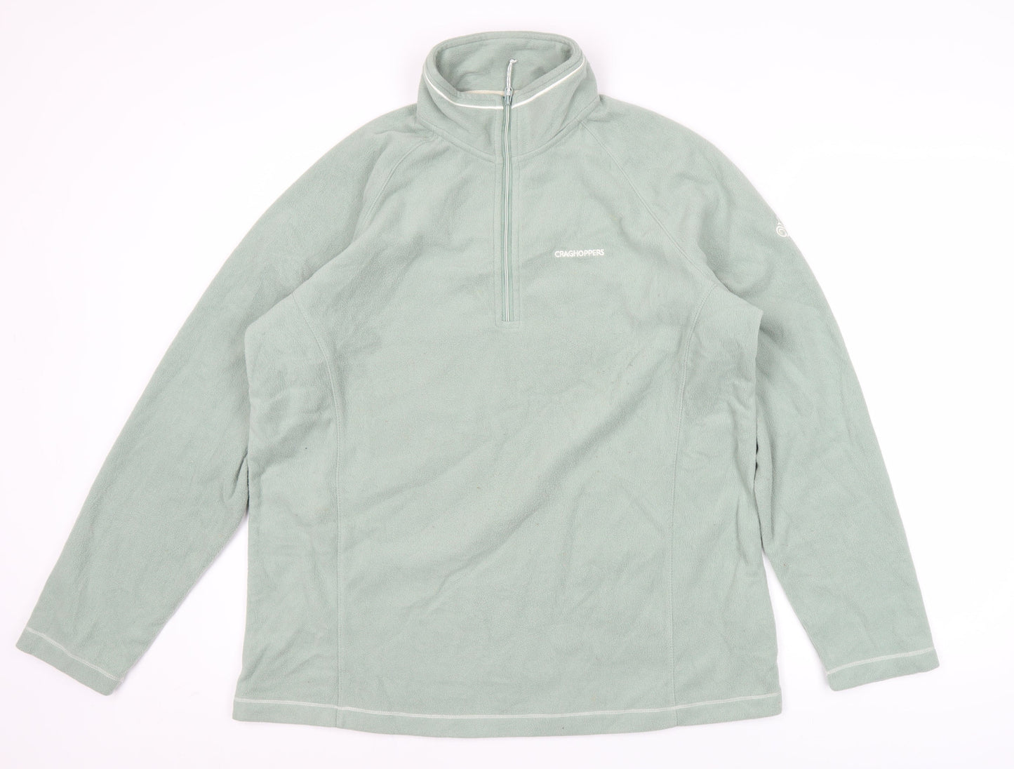 Unisex Adults UK Size XL Craghoppers Green 1/2 Zip Sweatshirt