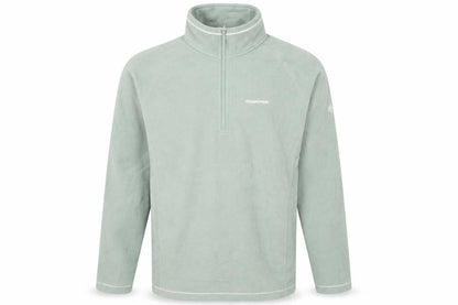 Front view of Craghoppers unisex green xl fleece sweatshirt 1/2 zip outdoor wear