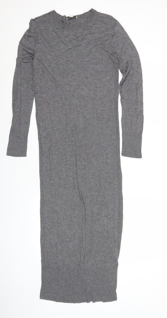 Whistles Women’s Grey Jumper Dress UK 10 Long Sleeve Knitwear