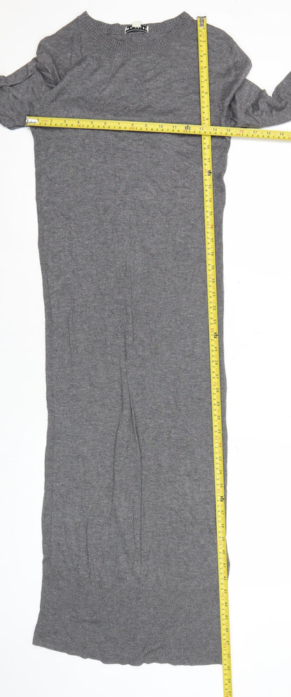 Whistles Women’s Grey Jumper Dress UK 10 Long Sleeve Knitwear