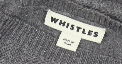 Whistles Women’s Grey Jumper Dress UK 10 Long Sleeve Knitwear