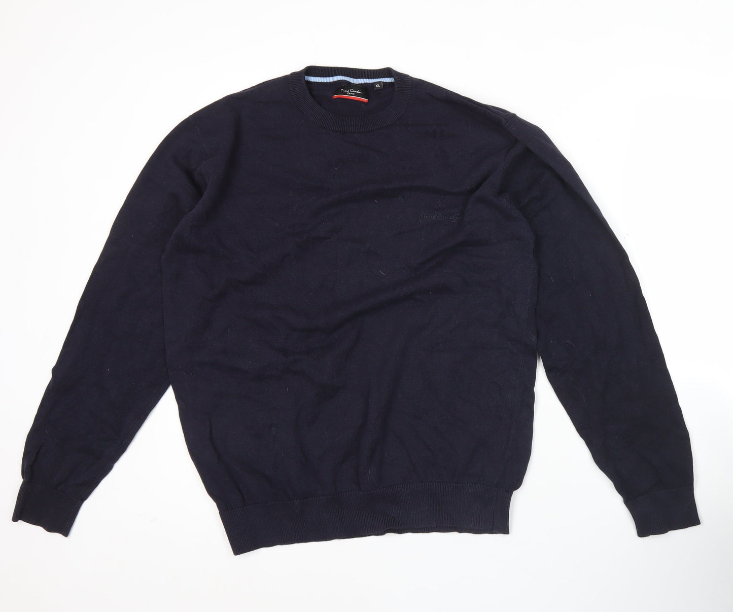 Pierre Cardin Mens Blue XL Cotton Crew Neck Pullover Jumper