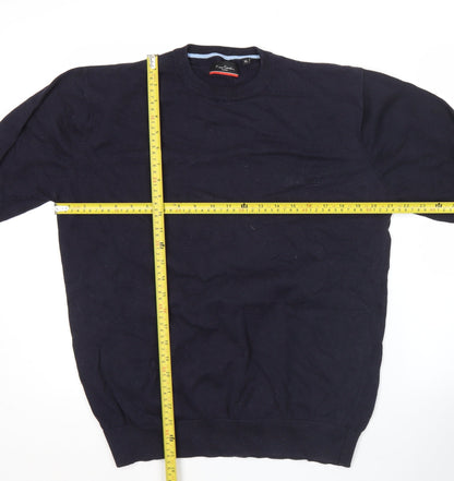 Pierre Cardin Mens Blue XL Cotton Crew Neck Pullover Jumper