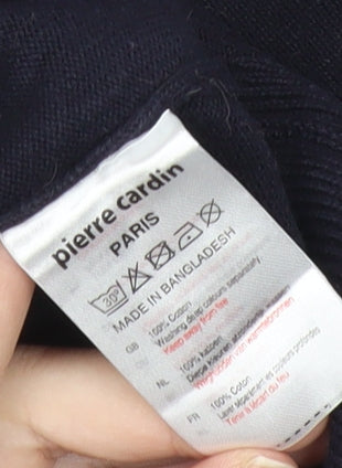 Pierre Cardin Mens Blue XL Cotton Crew Neck Pullover Jumper