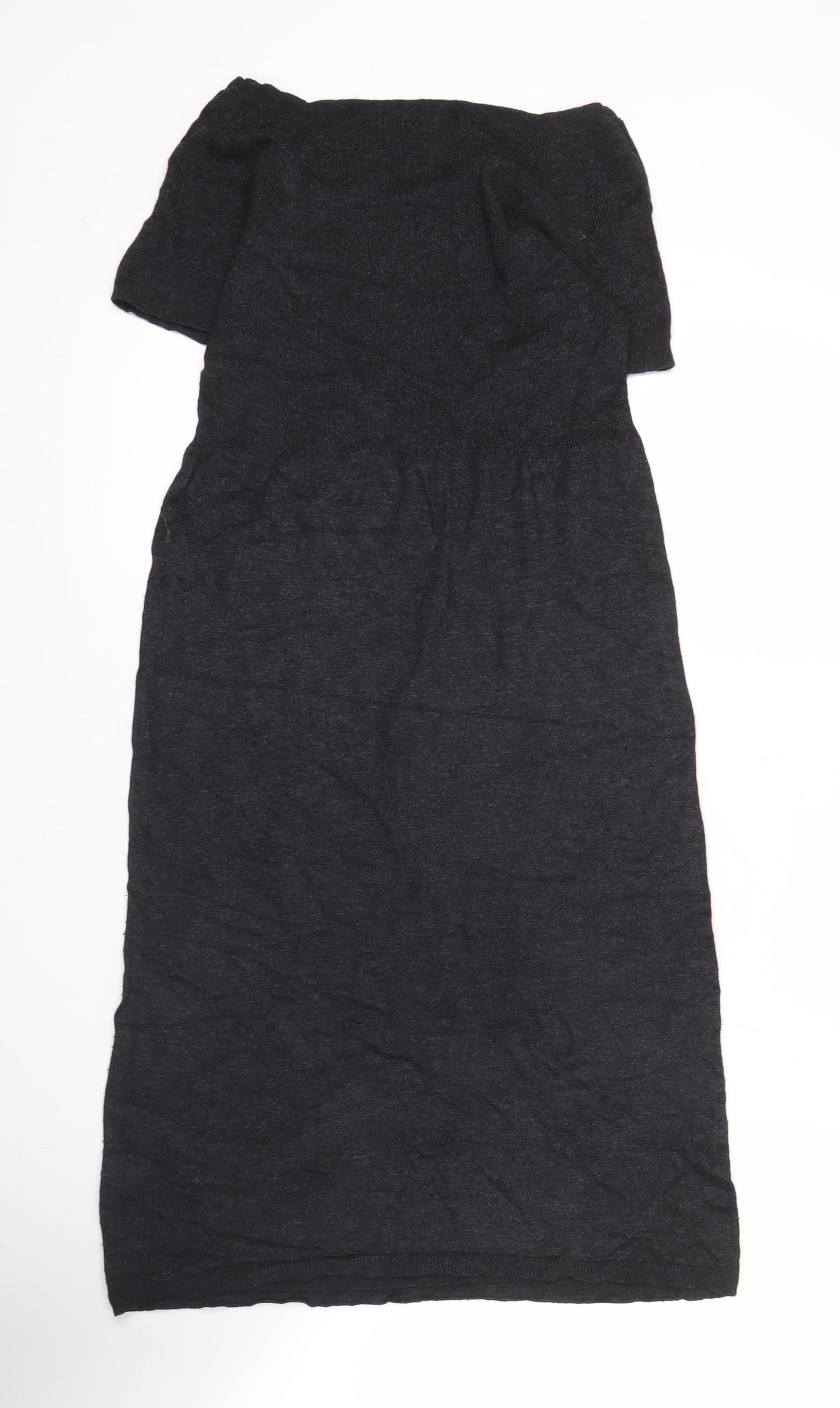 Phase Eight Women Black Size 10 Knit Shift Dress Buttons